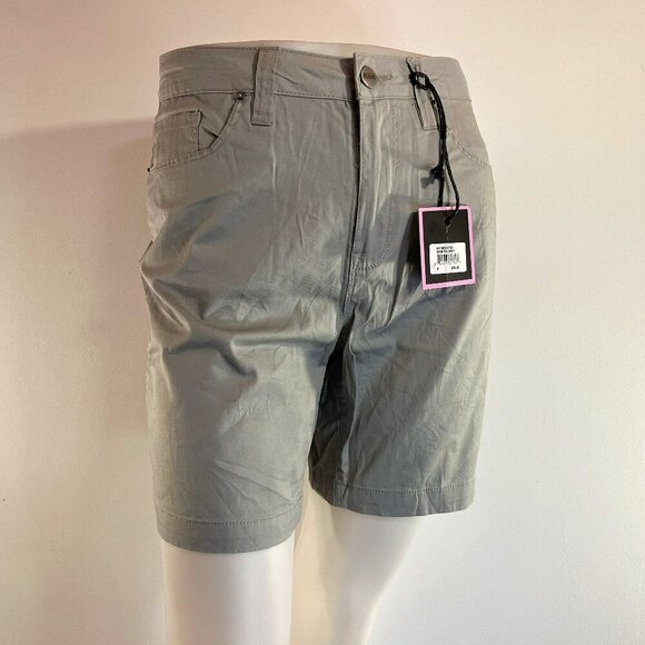 Nanette Lepore Women's Griffin Grey Mid-Rise Bowery Shorts - Size 8 - NWT $39 - Picture 1 of 6